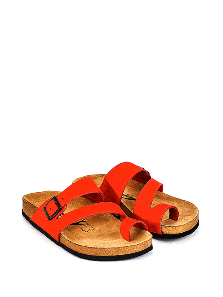 Moosefield Skórzane klapki w kolorze czerwonym rozmiar: 40