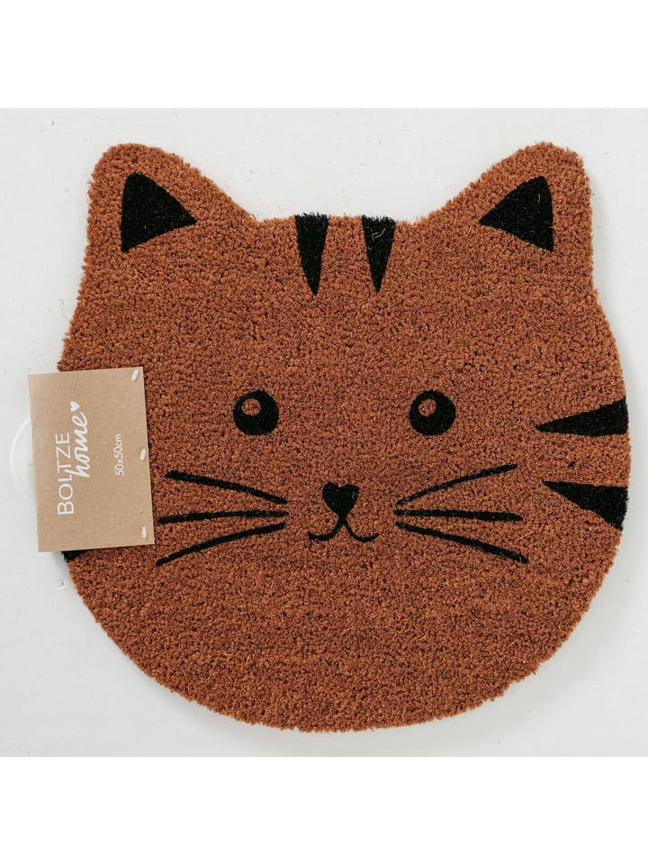 Boltze Wycieraczka w kolorze jasnobrązowo-czarnym z włókna kokosowego - 50 x 50 cm rozmiar: onesize