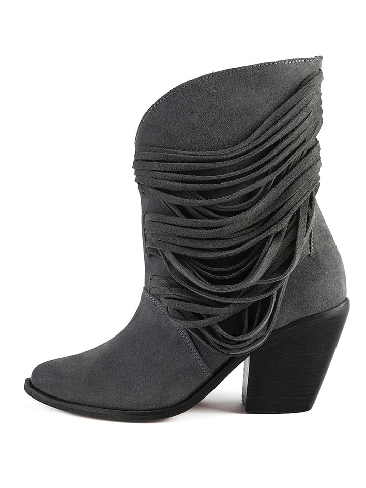 loft37 Skórzane botki "One Of The Girls" w kolorze szarym rozmiar: 38