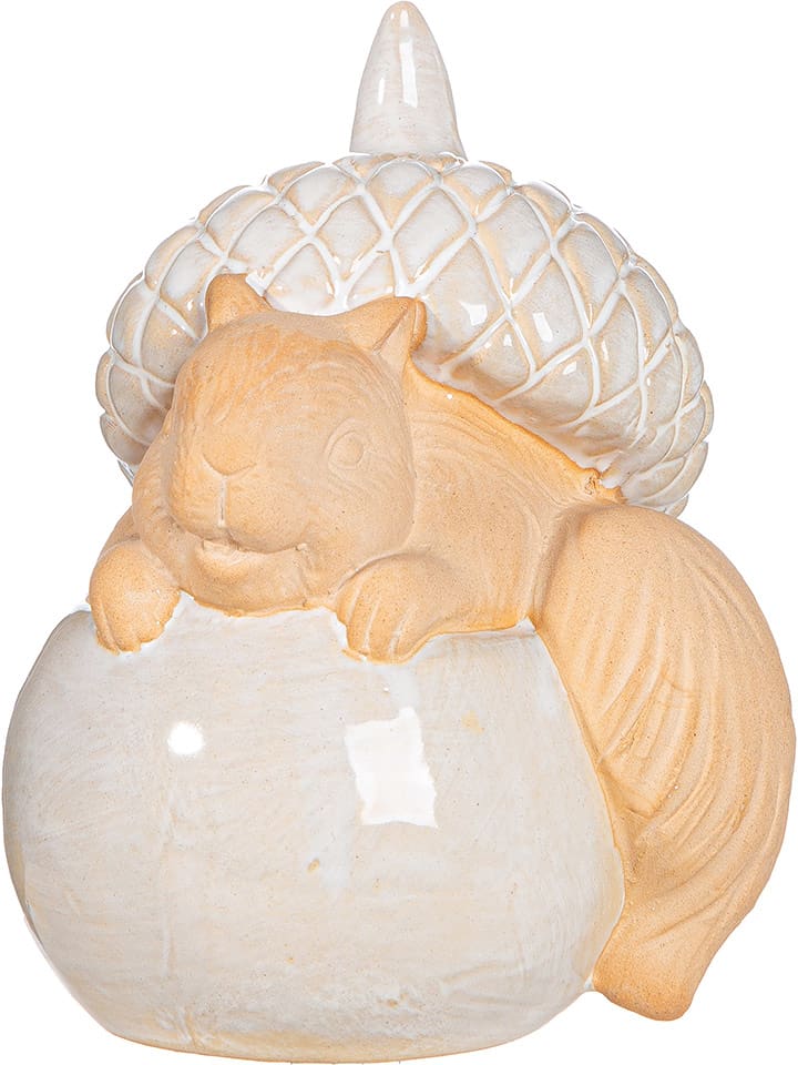 GILDE Figurka dekoracyjna w kolorze biało-pomarańczowym - 11 x 13,5 x 10,8 cm rozmiar: onesize