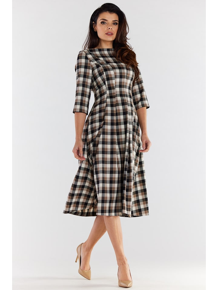 Awama Sukienka w kolorze brązowo-czarnym rozmiar: M