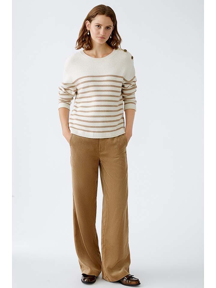 Oui Sweter w kolorze biało-karmelowym rozmiar: 38