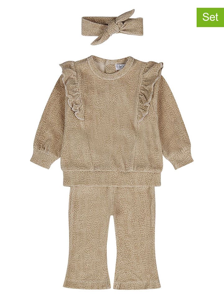 Dirkje 3-częściowy zestaw w kolorze jasnobrązowym rozmiar: 116