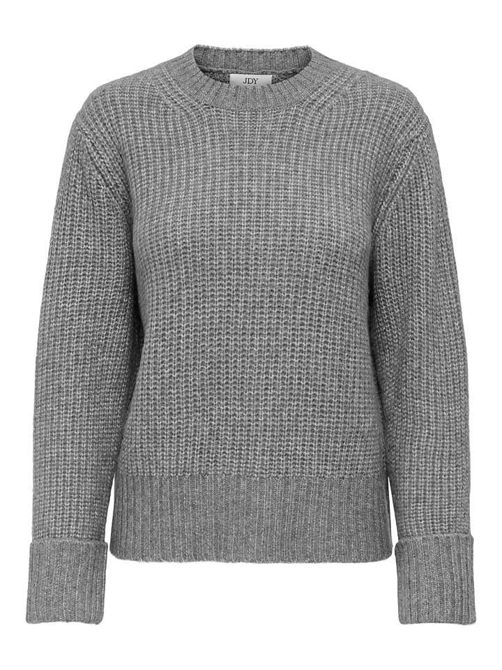 JDY Sweter "Silja" w kolorze szarym rozmiar: M