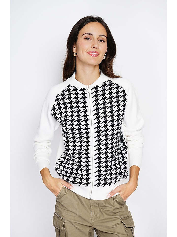 ASSUILI Kardigan w kolorze biało-czarnym rozmiar: 42