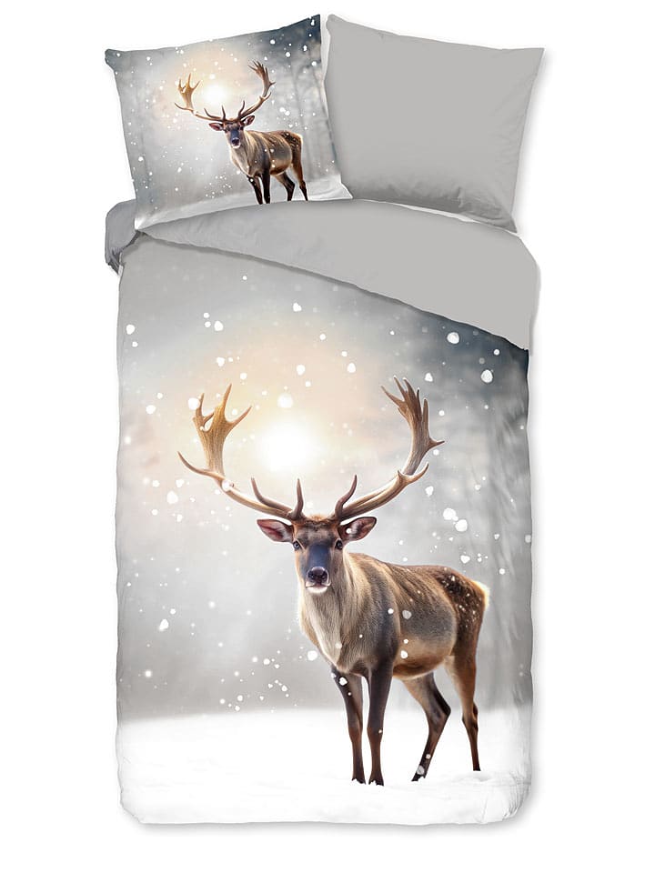 Pure Komplet pościeli "Jeppe" w kolorze szarym z mikrofibry rozmiar: 200x200 cm