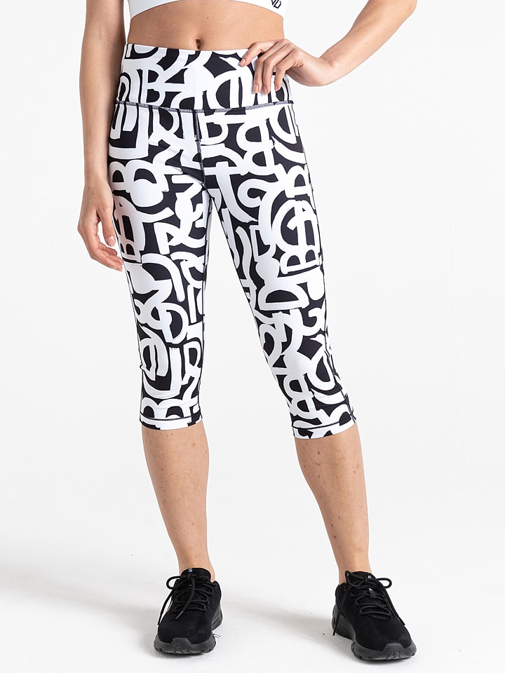 Dare 2b Legginsy sportowe "Influential" w kolorze biało-czarnym rozmiar: 44