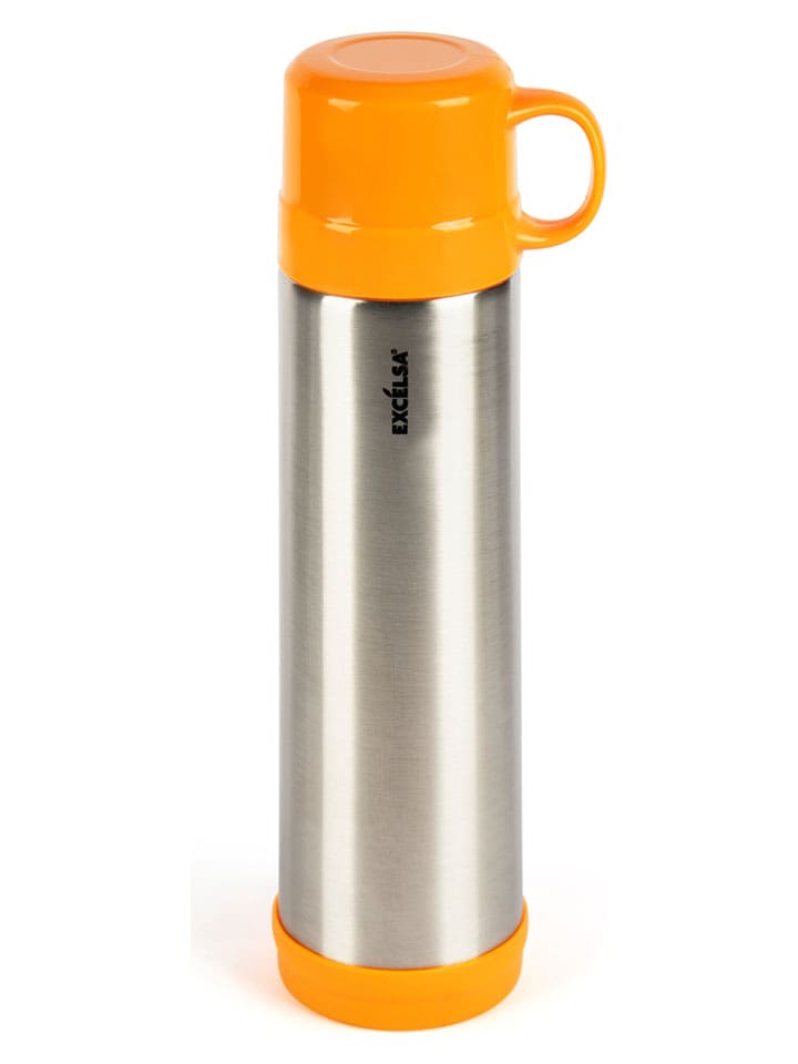Trendy Kitchen by EXCÉLSA Butelka termiczna "Cup&Go" w kolorze srebrno-pomarańczowym - 750 ml rozmiar: onesize