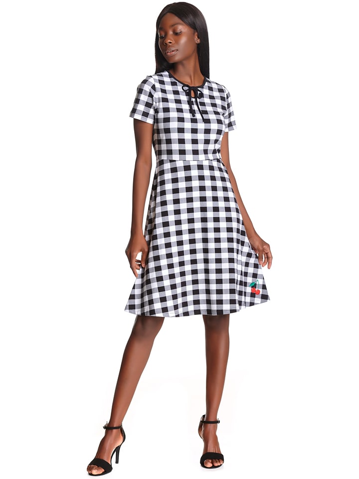 Pussy Deluxe Sukienka "Back To 1955" w kolorze czarno-białym rozmiar: M