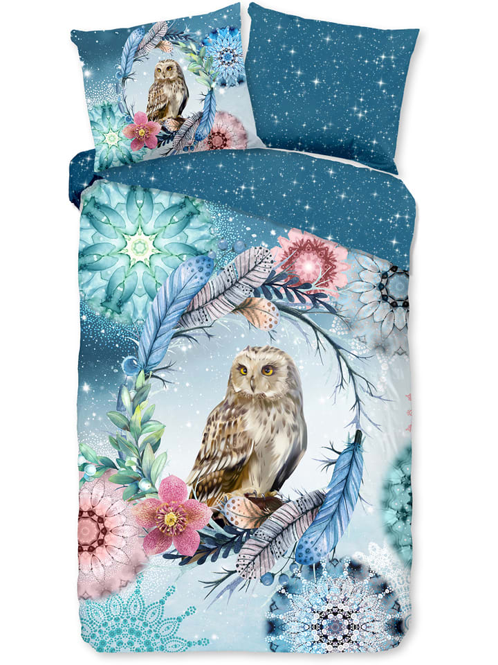 Hip Komplet pościeli satynowej "Kolya" w kolorze niebieskim rozmiar: 240x220 cm