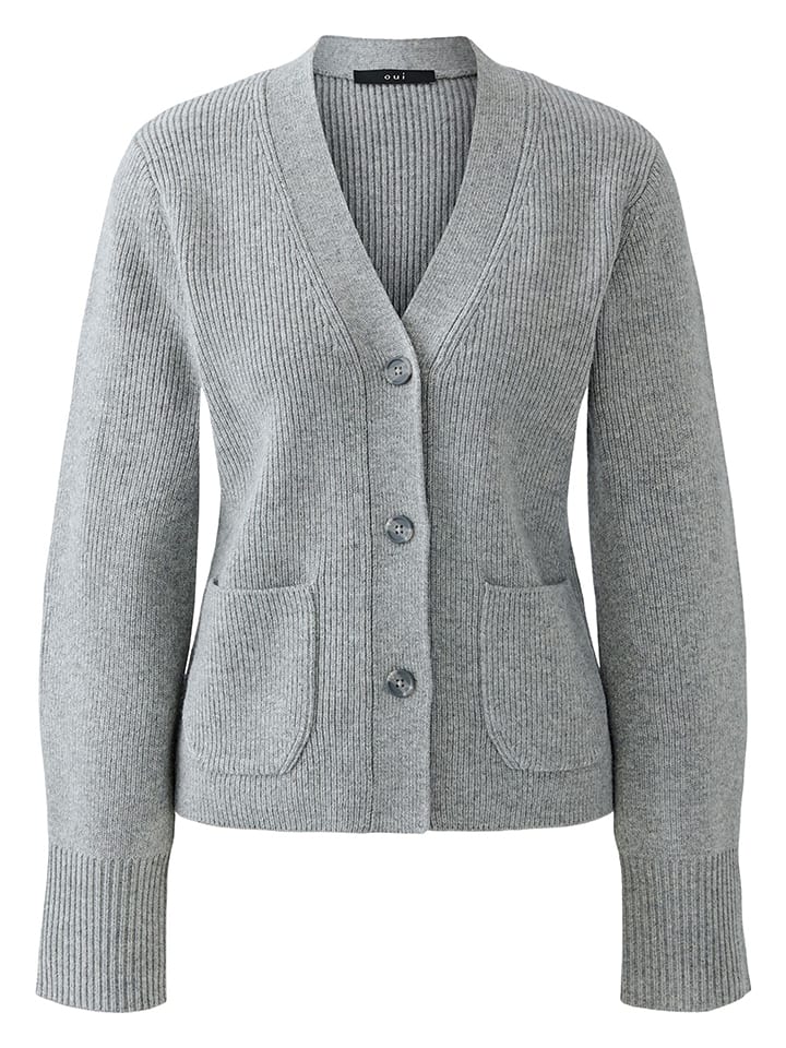 Oui Kardigan w kolorze szarym rozmiar: 34