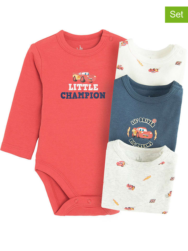 COOL CLUB Body (4 szt.) w kolorze czerwono-granatowo-kremowym rozmiar: 80