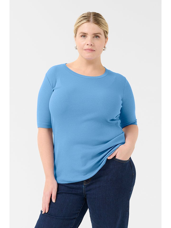 KAFFE curve Koszulka w kolorze błękitnym rozmiar: L