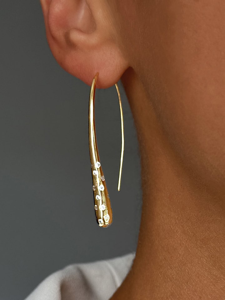 DI GIORGIO Pozłacane kolczyki z cyrkonią rozmiar: onesize