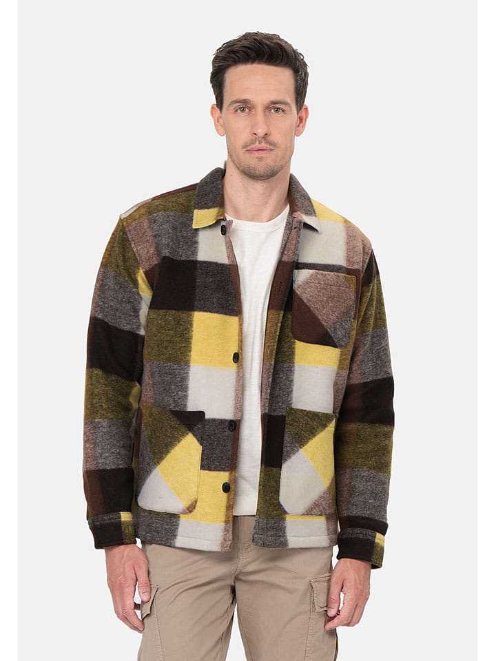 KEY LARGO Koszula "Kllocarno" w kolorze brązowo-żółtym rozmiar: M