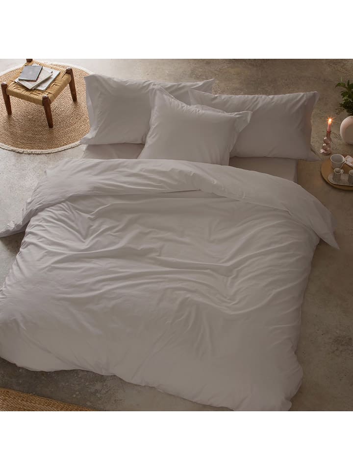 Monsun Perkalowa poszwa "Sakura" w kolorze szarobrązowym na kołdrę rozmiar: 200x200 cm