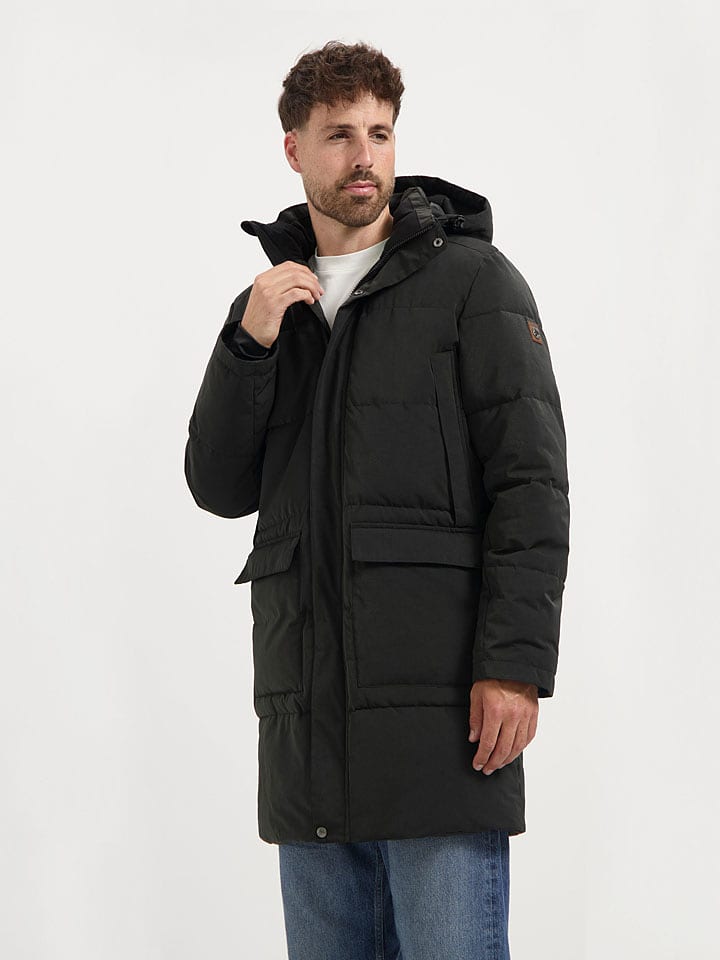 TRAVELIN' Płaszcz pikowany "Ladan" w kolorze czarnym rozmiar: onesize