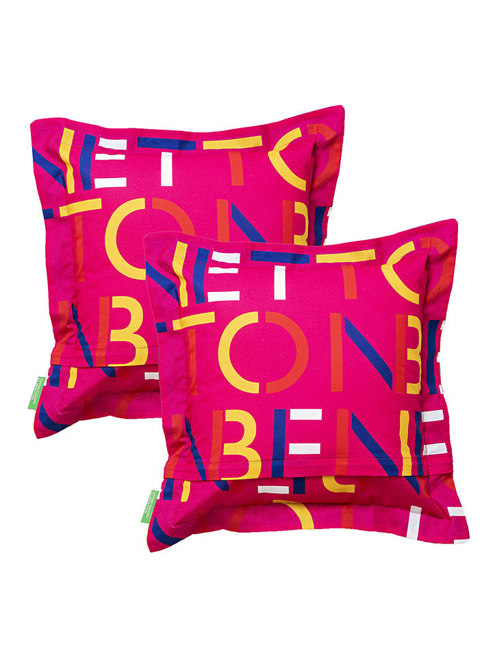 Benetton Poduszka w kolorze jasnoróżowo-niebieskim rozmiar: 40x40 cm