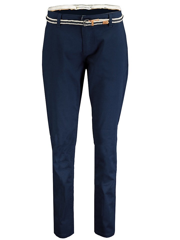 Geographical Norway Spodnie chino "Petunia" w kolorze granatowym rozmiar: L