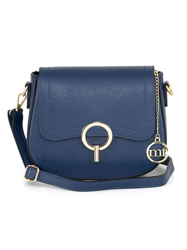 Mia Tomazzi Skórzana torebka "Carracci" w kolorze niebieskim - 23 x 18 x 7,5 cm rozmiar: onesize