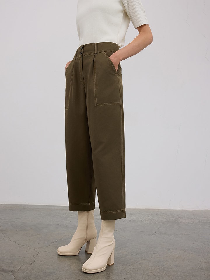 BGN Spodnie w kolorze oliwkowym rozmiar: 36