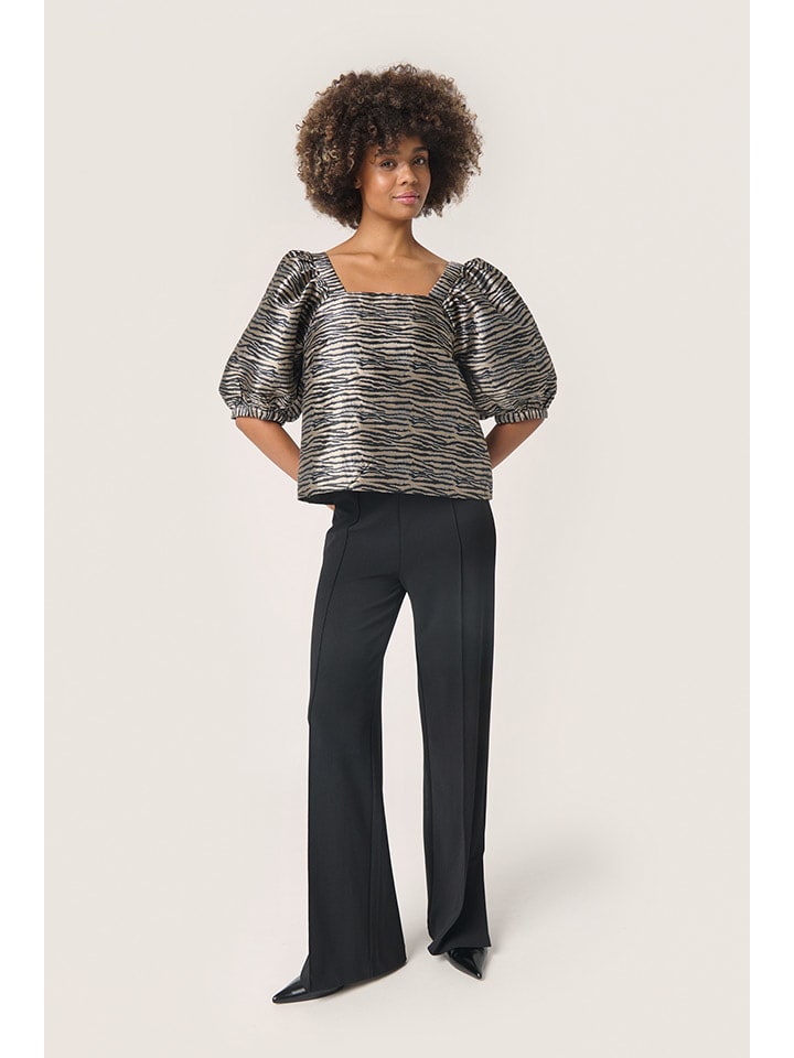 Soaked in Luxury Bluzka w kolorze beżowo-czarnym rozmiar: XL