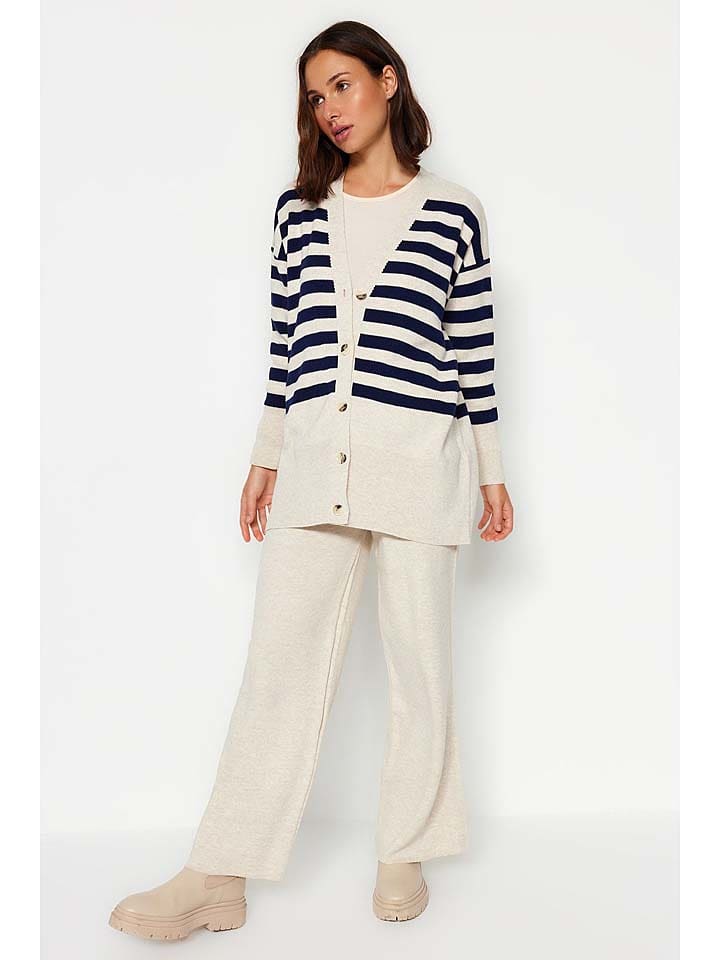 trendyol 2-częściowy zestaw w kolorze kremowo-granatowym rozmiar: XL