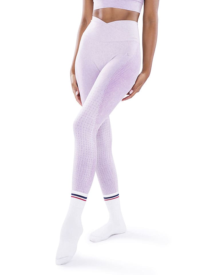 Athleas Legginsy sportowe "Samira" w kolorze jasnoróżowym rozmiar: XS/S