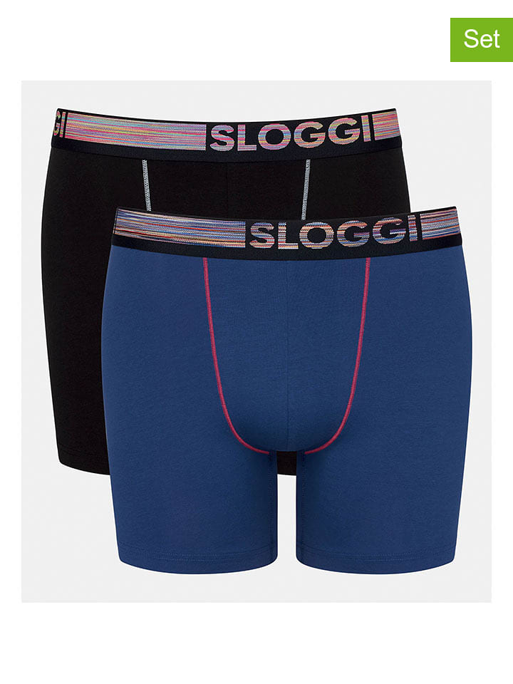 Sloggi Slipy (2 pary) w kolorze niebiesko-czarnym rozmiar: XXL
