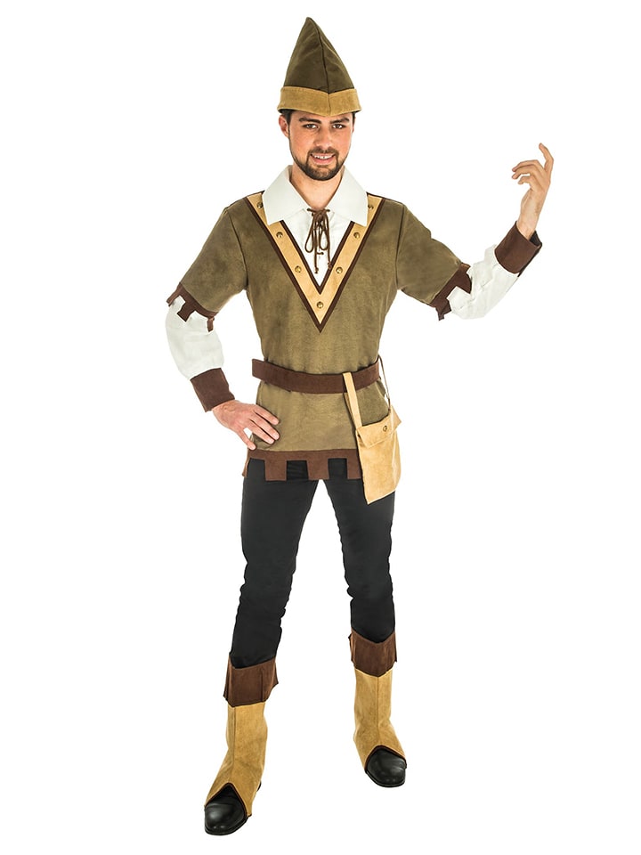 CHAKS 3-częściowy kostium "Robin Wood" w kolorze brązowym rozmiar: M