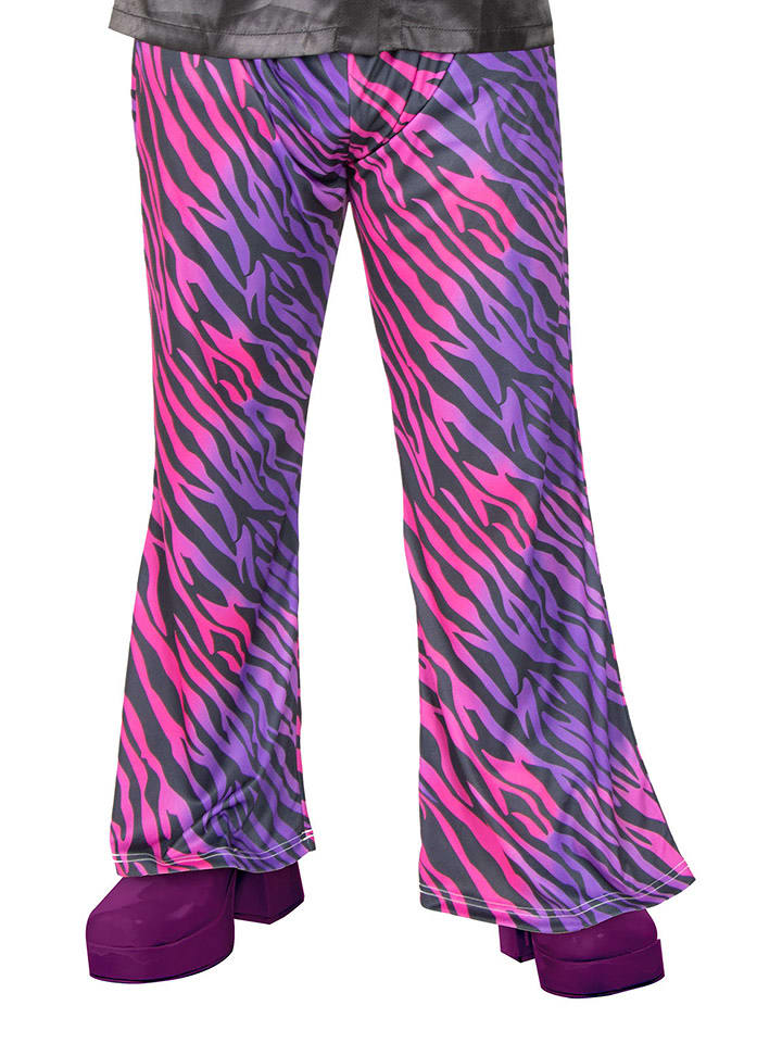 amscan Spodnie kostiumowe "Disco Fever Zebra Flares" w kolorze fioletowym rozmiar: M/L