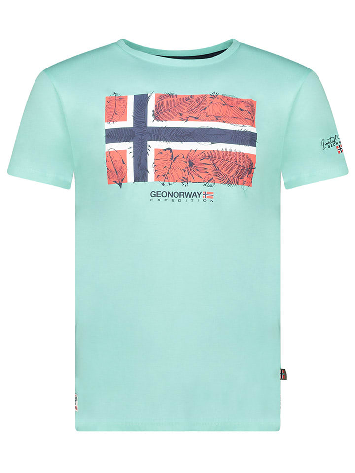 Geographical Norway Koszulka "Jpalm" w kolorze turkusowym rozmiar: M