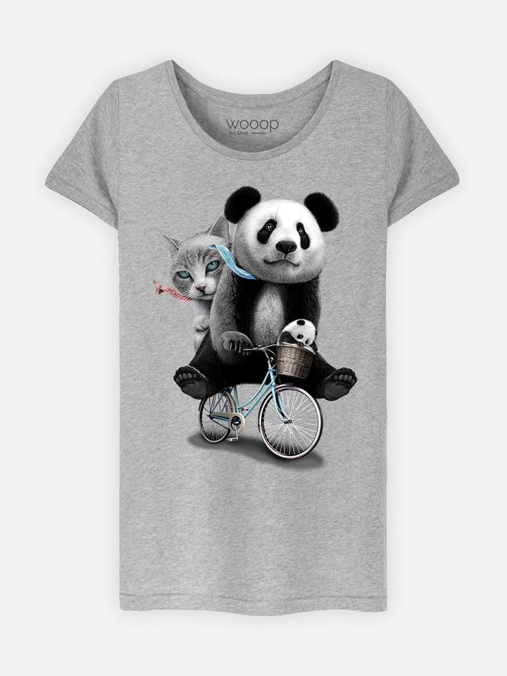 WOOOP Koszulka "Panda Bicycle" w kolorze szarym rozmiar: XL