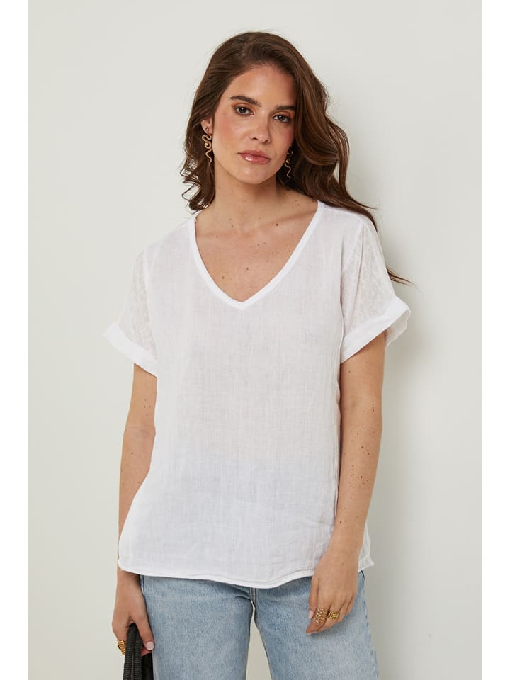 Rodier Lin Lniana koszulka w kolorze białym rozmiar: XL/XXL