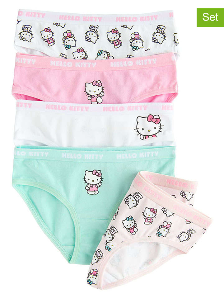 COOL CLUB Majtki (5 par) w kolorze jasnoróżowo-biało-turkusowym rozmiar: 134/140