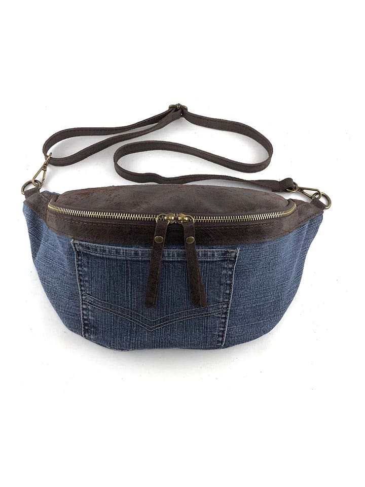 Marlon Skórzana saszetka w kolorze niebiesko-brązowym - 32 x 15 x 14 cm rozmiar: onesize