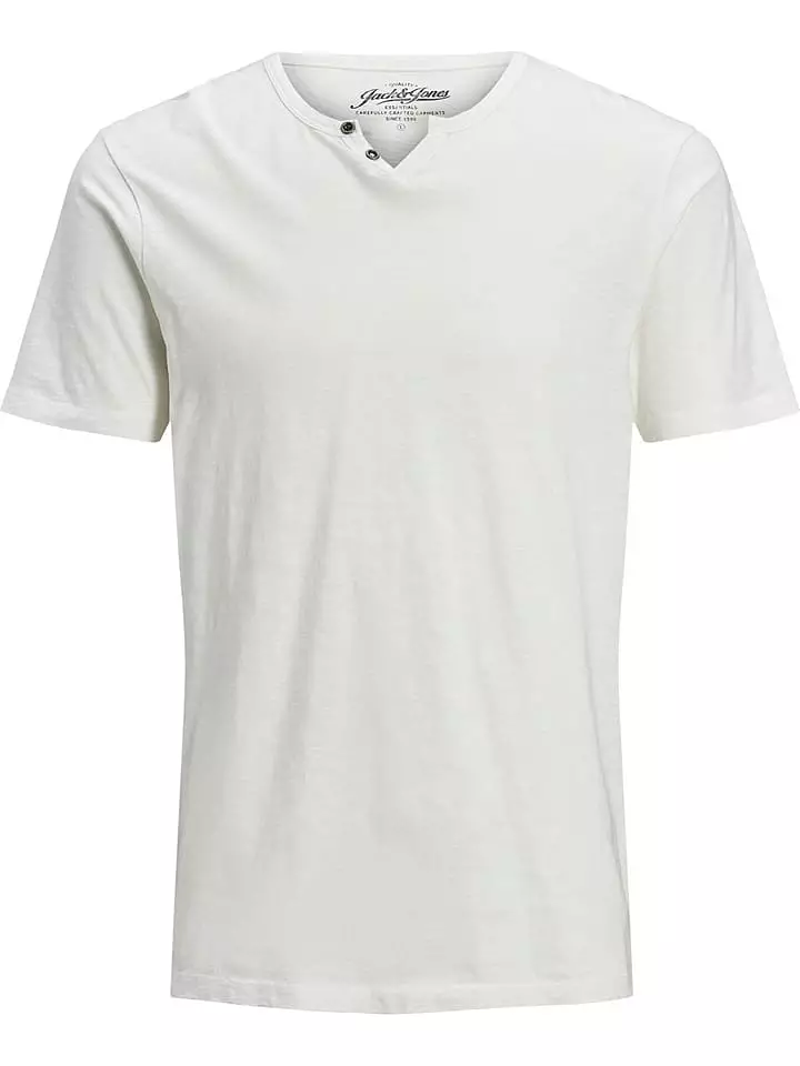 Jack & Jones Koszulka "Split" w kolorze kremowym rozmiar: L