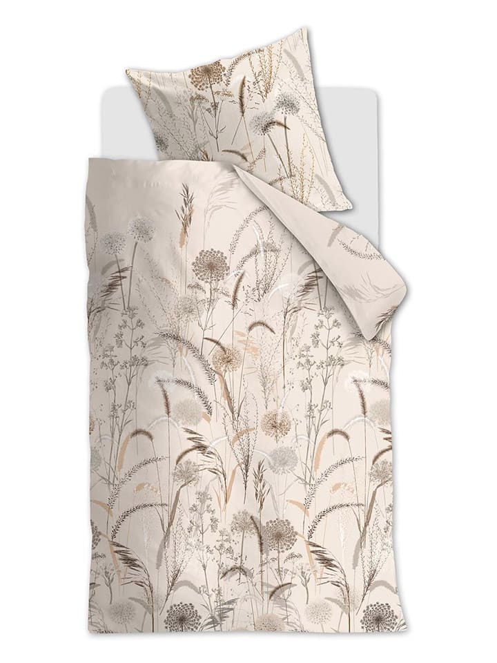 Beddinghouse Komplet pościeli "Amelie" w kolorze kremowo-zielonym rozmiar: 135x200 cm