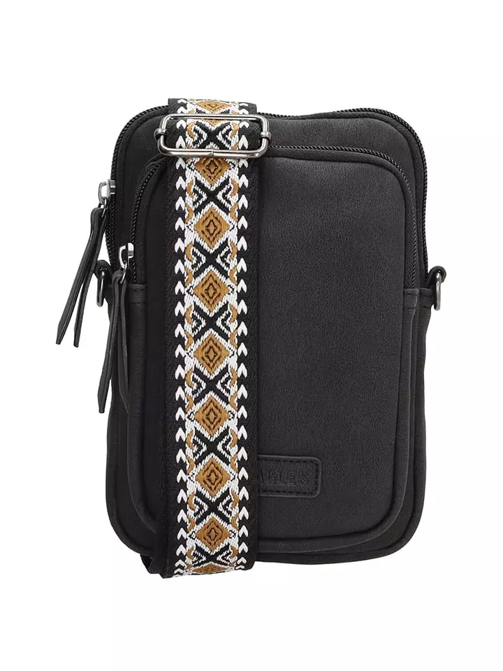 Beagles Torebka "Malaga" w kolorze czarnym na telefon - 12 x 19 x 2 cm rozmiar: onesize