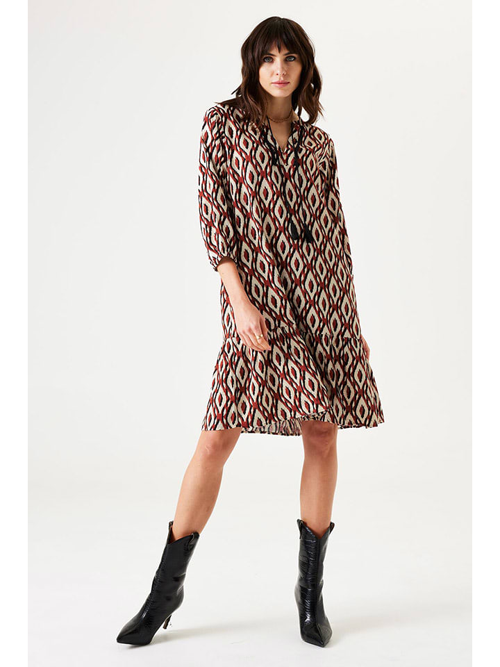 Garcia Sukienka w kolorze kremowo-czarno-czerwonym rozmiar: M