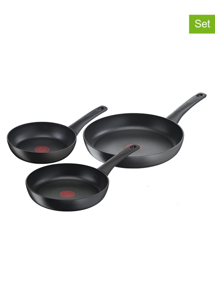 Tefal Patelnie (3 szt.) "Ultimate on" w kolorze czarnym rozmiar: onesize