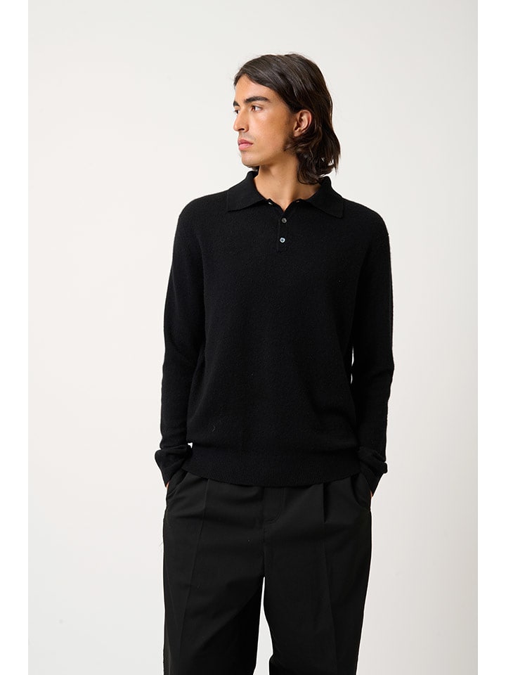 AUTHENTIC CASHMERE Kaszmirowy sweter "Charvet" w kolorze czarnym rozmiar: XL