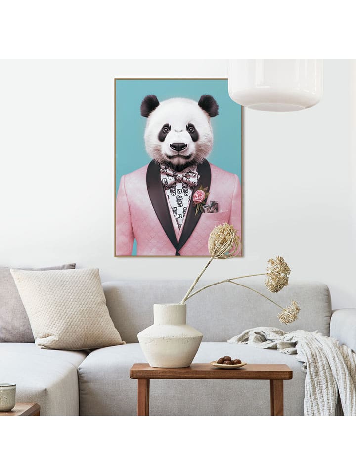 Orangewallz Druk artystyczny "Beau Tie Panda" w ramce rozmiar: 50x70 cm