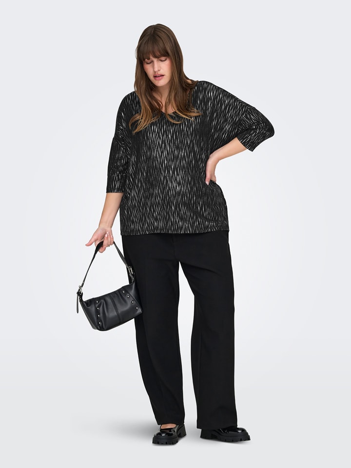 ONLY Carmakoma Bluzka w kolorze srebrno-czarnym rozmiar: 54