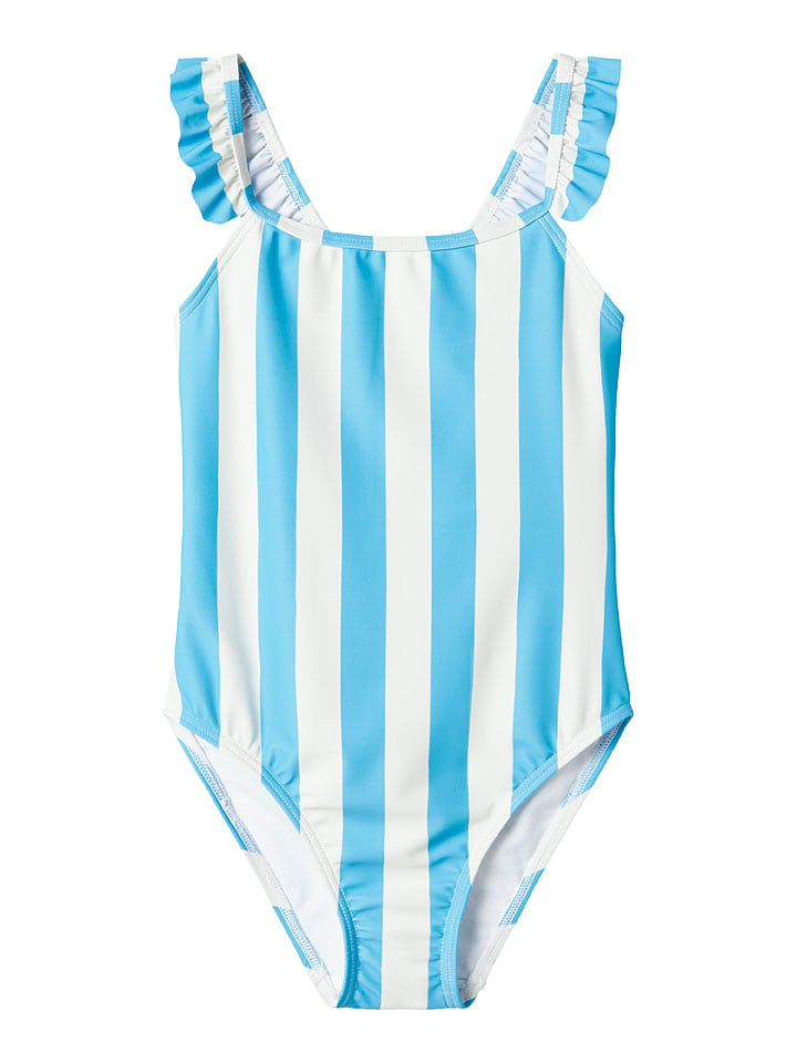 name it Strój kąpielowy w kolorze błękitno-białym rozmiar: 110/116