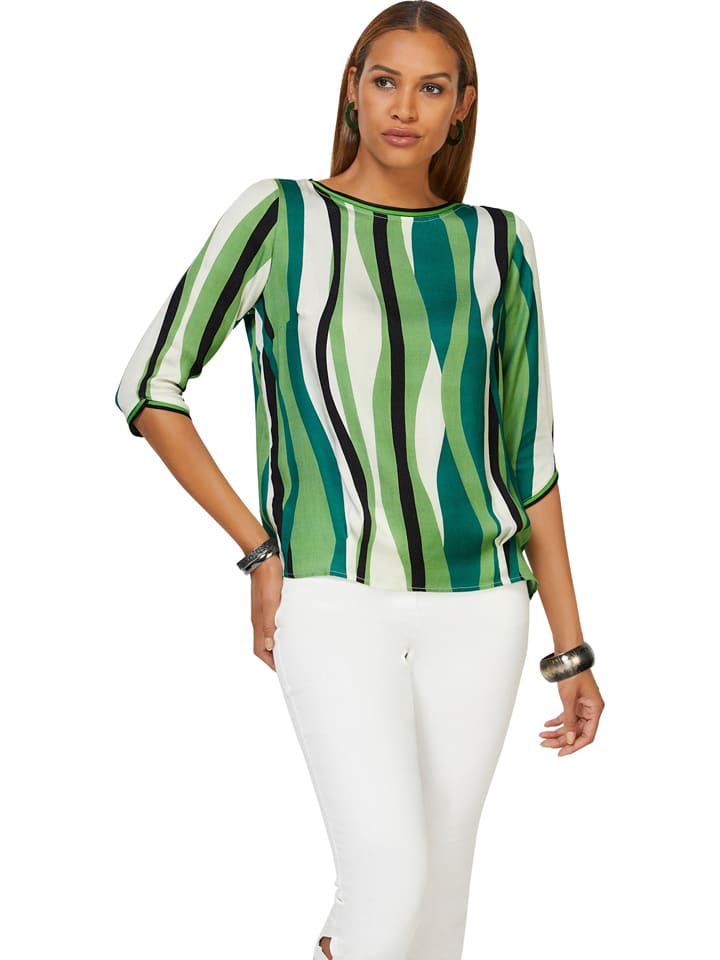WITT WEIDEN Bluzka w kolorze zielono-białym rozmiar: 40