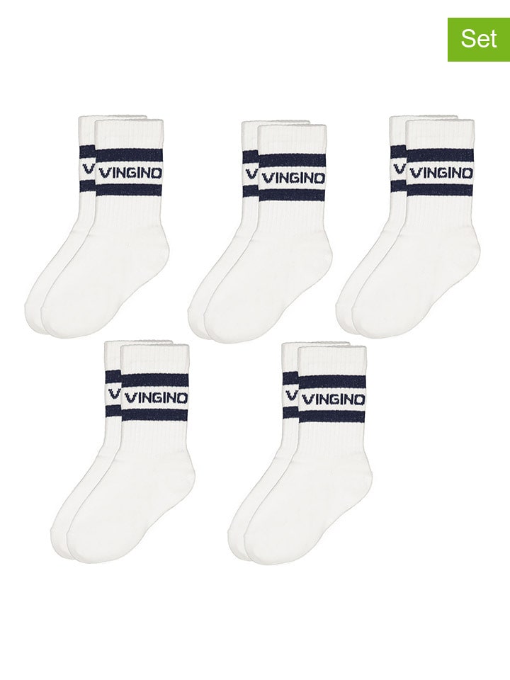 Vingino Skarpety (5 par) w kolorze biało-czarnym rozmiar: 39-42