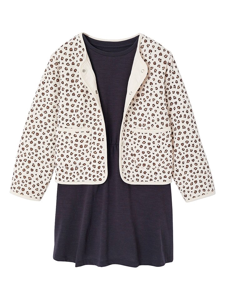 vertbaudet 2-częściowy zestaw w kolorze granatowo-białym rozmiar: 116