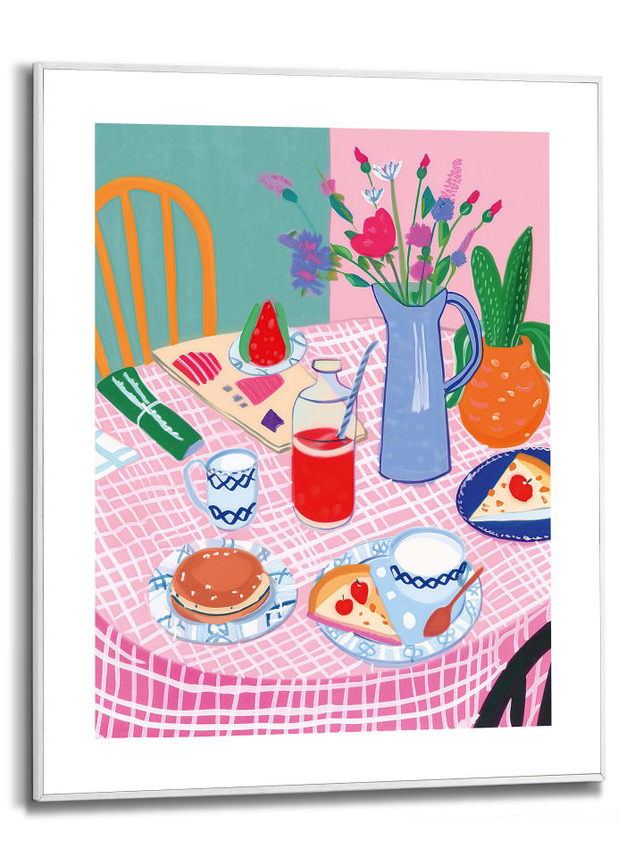 Orangewallz Druk artystyczny "Sweet Table" w ramce - 40 x 50 cm rozmiar: 40x50 cm