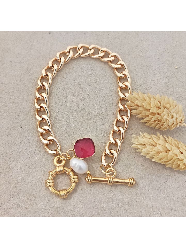 Nakkash Pozłacana bransoletka z kryształem rozmiar: onesize